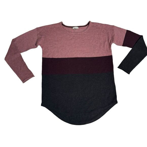 Smartwool Size XS Women's Shadow Pine Crew Sweater Pink Gray Colorblock - Picture 1 of 13